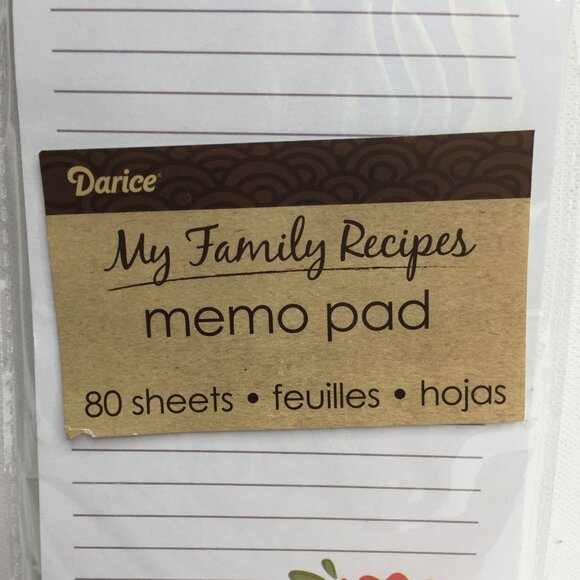Darice My Family Recipes Memo Pad 80 Sheets 8X3.5 Happy Day Magnet Fridge Floral - Picture 2 of 6